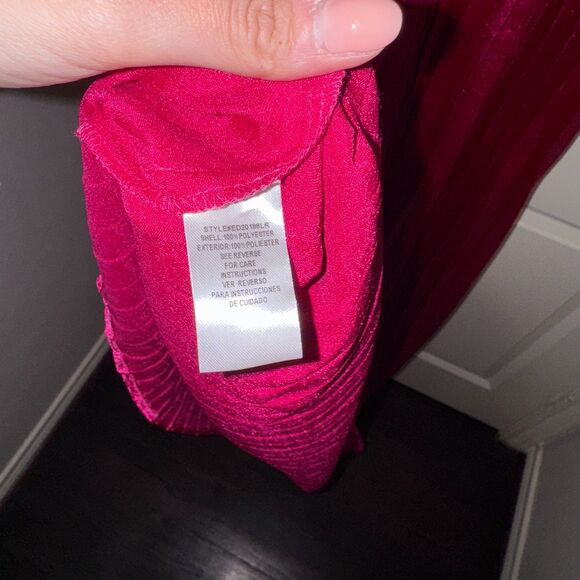 Vici Collection En Creme One Shoulder Satin Hot Pink Midi Dress Size M - Picture 5 of 6